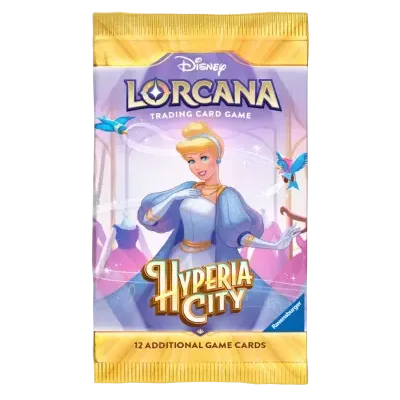 Pacote de cartas Disney Lorcana Hyperia City com ilustração de princesa e pássaros