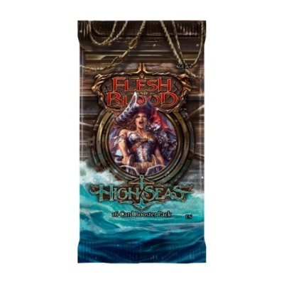 Pacote de cartas booster Flesh and Blood High Seas com personagem pirata na capa