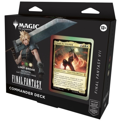 Caixa de jogo Magic The Gathering Final Fantasy VII Commander Deck com carta Cloud, Ex-SOLDIER