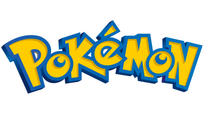 Logotipo Pokémon em amarelo com contorno azul