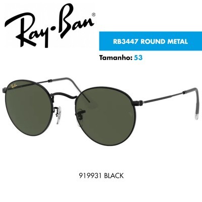 Óculos de sol Ray-Ban RB3447 ROUND METAL