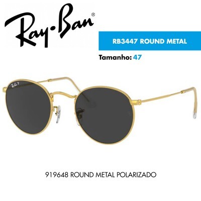 Óculos de sol Ray-Ban RB3447 ROUND METAL