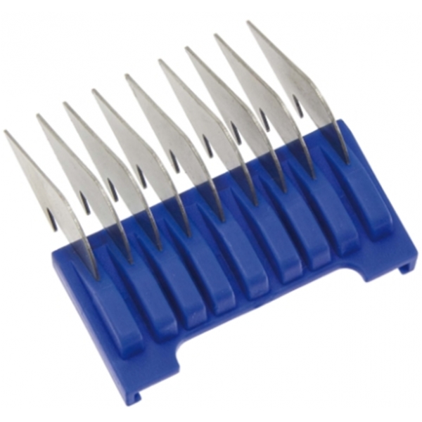 Pente para tosquiar com dentes de metal e base azul
