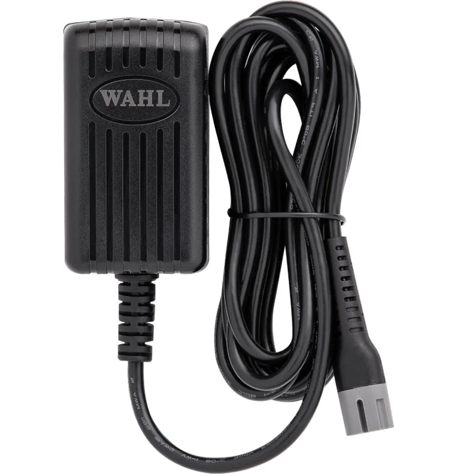 Carregador elétrico preto WAHL com cabo e ficha cinzenta