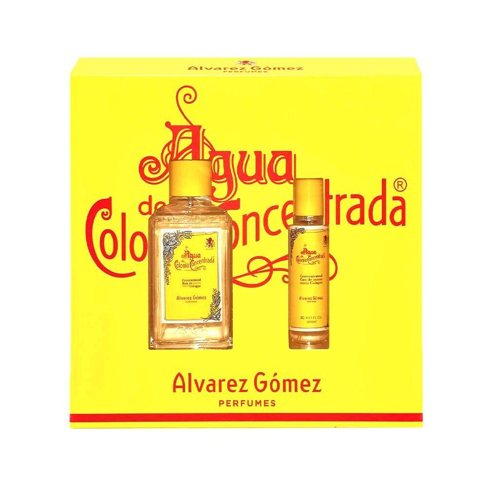 Conjunto de perfumes Agua de Colonia Concentrada Alvarez Gómez em caixa amarela