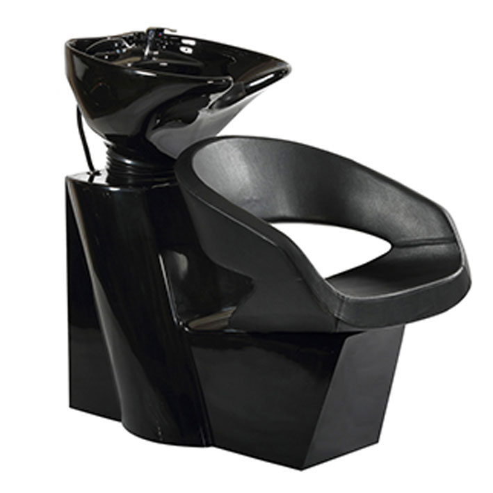 Cadeira preta para lavagem de cabelos com lava-cabeças