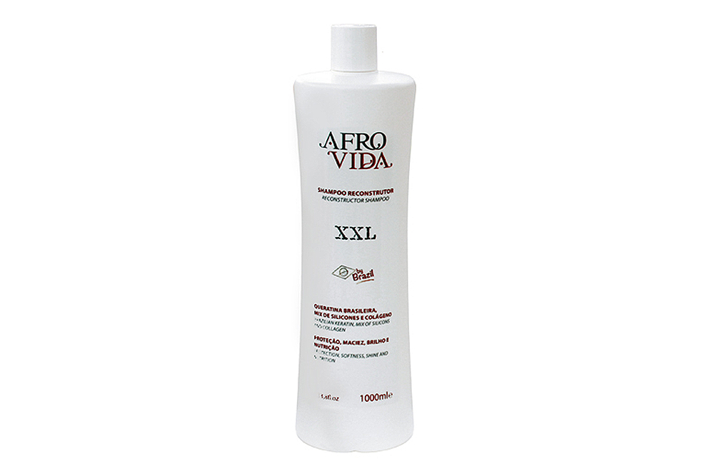 Frasco branco de champô Afro Vida XXL 1000 ml