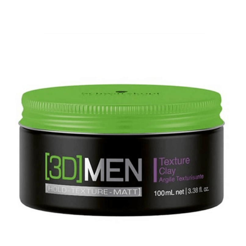 Pomada para cabelo 3D Men Texture Clay em embalagem preta e verde