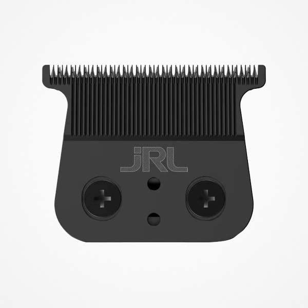 Cabeça de máquina de cortar cabelo preta com inscrição JRL