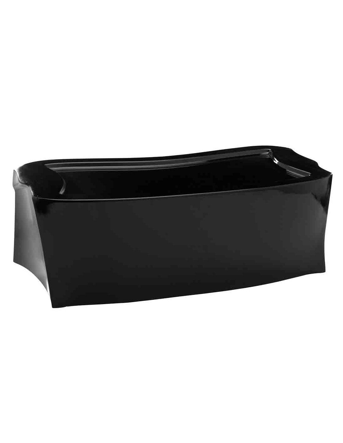 Banheira de hidromassagem preta retangular