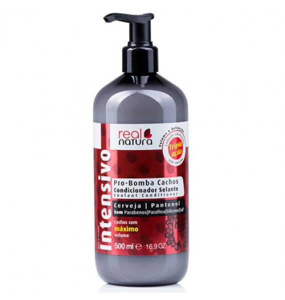 Condicionador Real Natura Pro-Bomba Cachos Intensivo 500ml com doseador