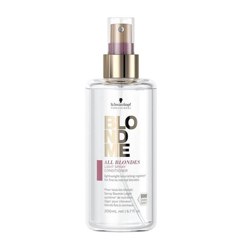 Frasco spray transparente para cabelo loiro da Schwarzkopf