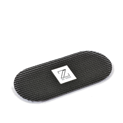 Patch adesivo oval preto texturizado com logótipo branco e texto 72 TILES