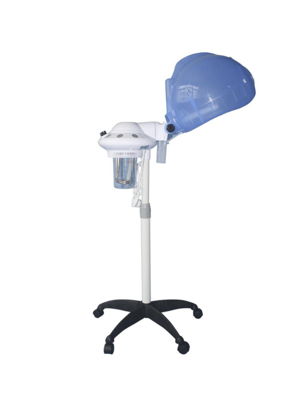 Secador de cabelo profissional com proteção azul e base móvel preta