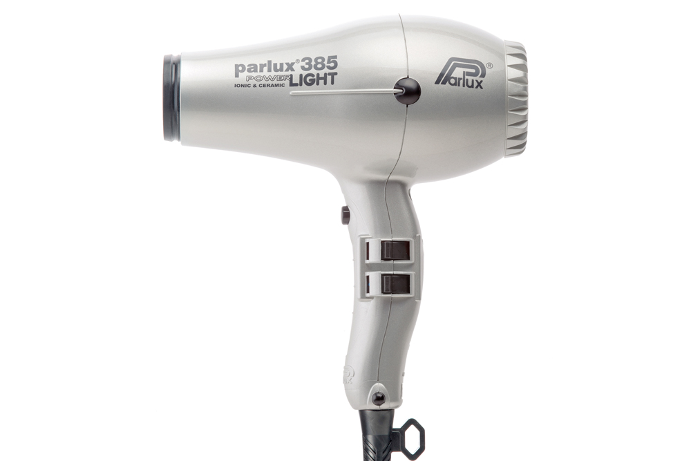 Secador de cabelo Parlux 385 LIGHT branco e cinza claro com botões pretos