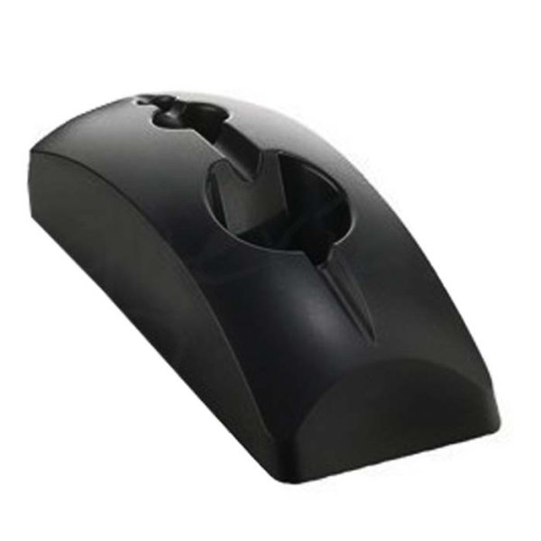 Suporte plástico preto com dois encaixes arredondados