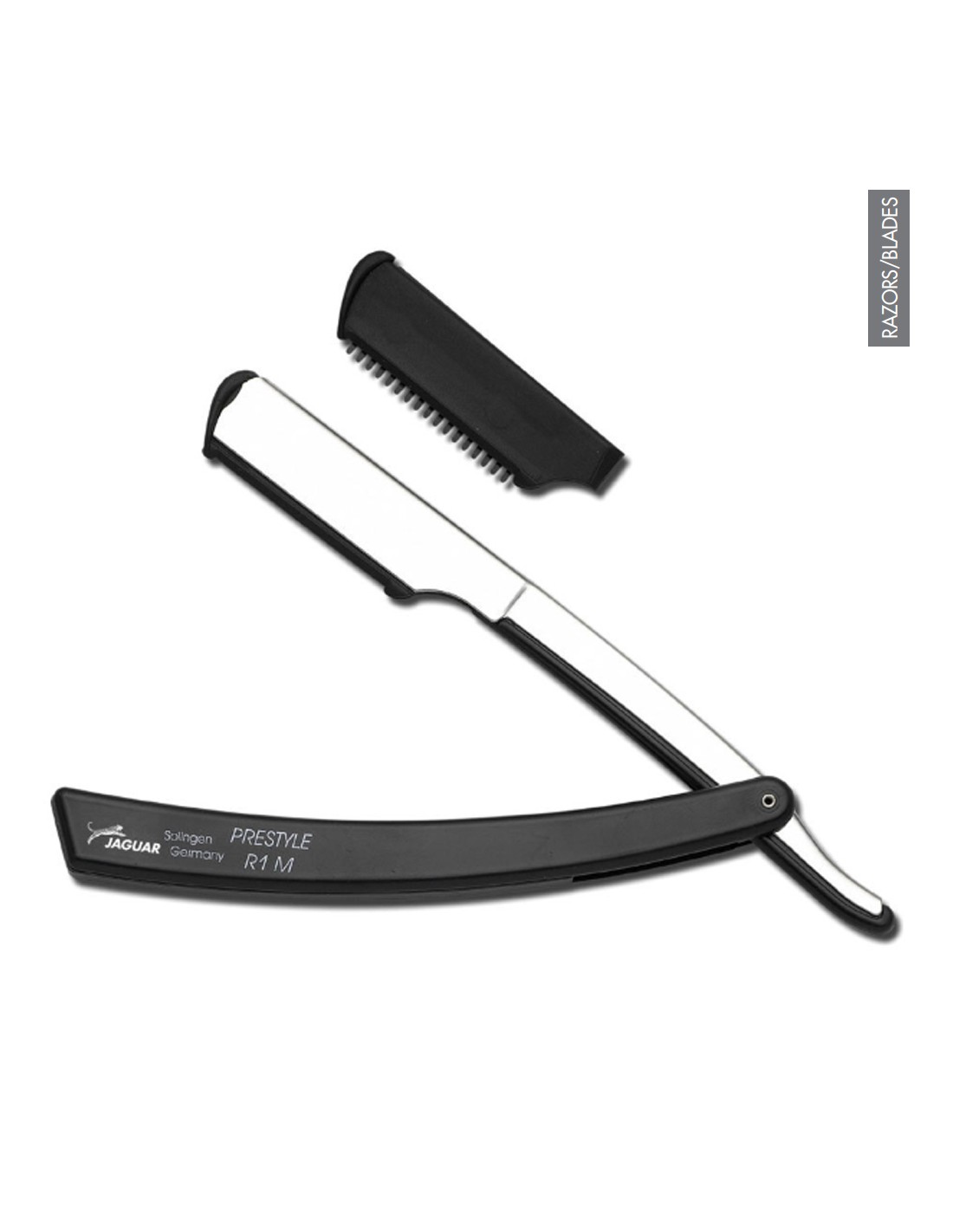 Navalha de barbear preta com capa protetora