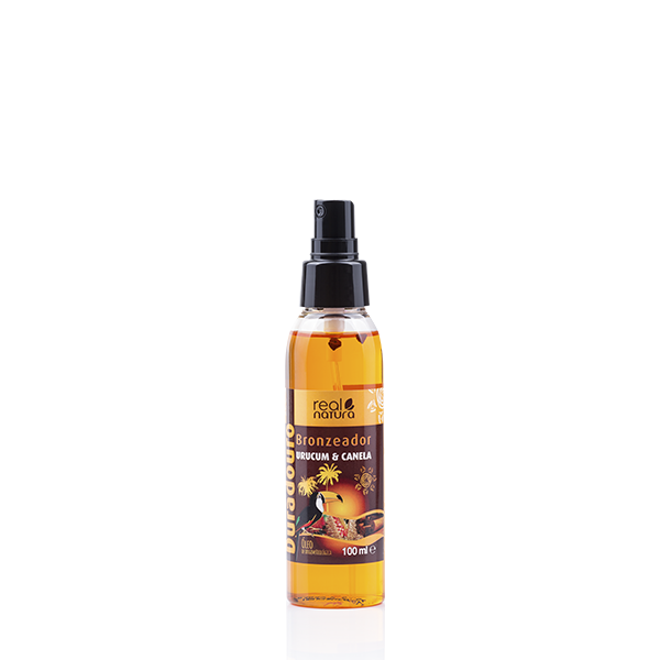 Frasco de spray bronzeador Real Natura urucum e canela