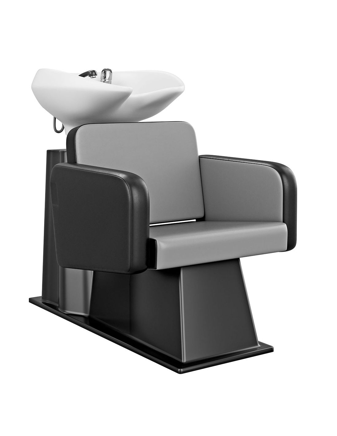 Cadeira de lavagem para salão de beleza com lavatório branco