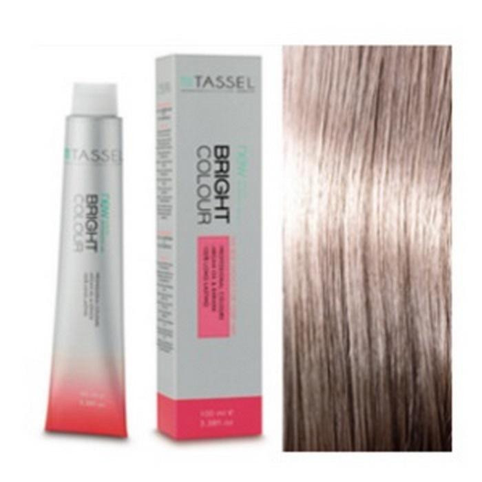 Tubo e caixa de tinta para cabelo Tassel Bright Colour com amostra de cor castanho claro