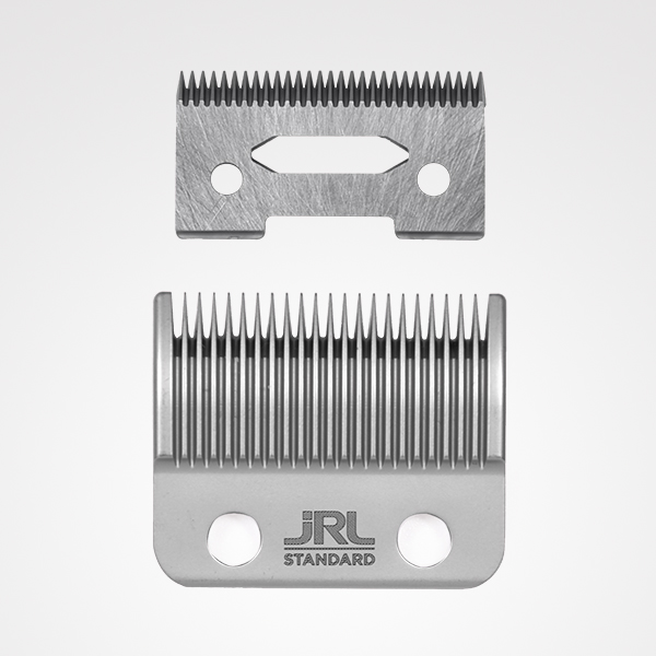 Lâminas metálicas para máquina de cortar cabelo com texto JRL STANDARD