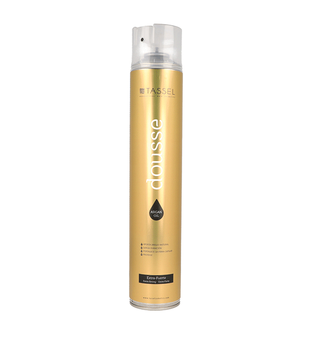 Spray de cabelo Tassel mousse dourado com tampa transparente