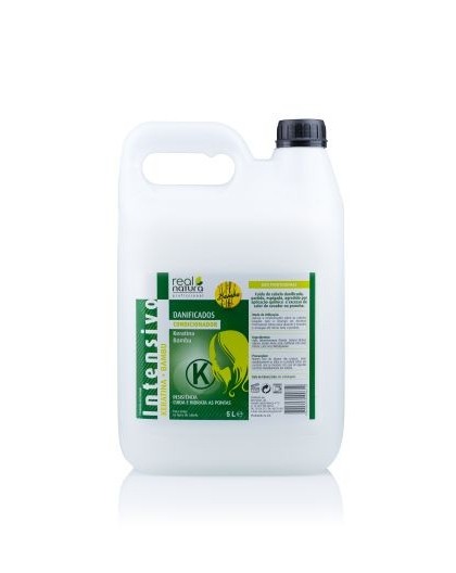 Recipiente plástico branco 5L com etiqueta verde Real Natura Intensivo