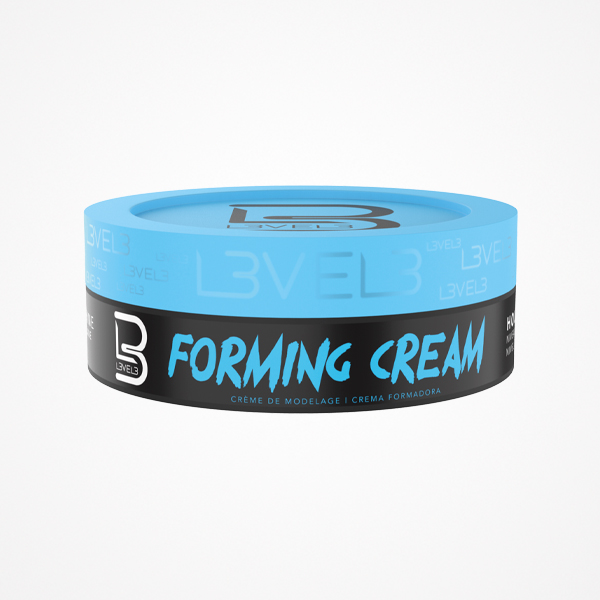 Creme modelador capilar L3VEL FORMING CREAM em pote azul e preto
