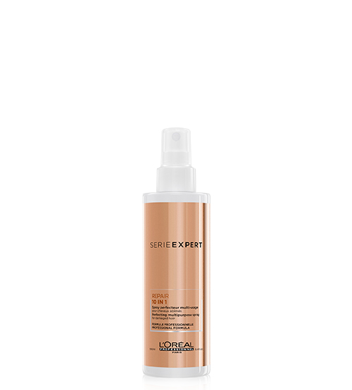 Frasco de spray L'OREAL SERIE EXPERT REPAIR 10 IN 1 castanho claro metálico
