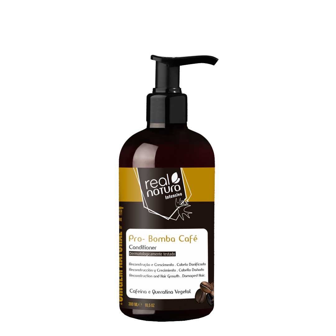 Frasco de condicionador Real Natura Pro-Bomba Café com doseador