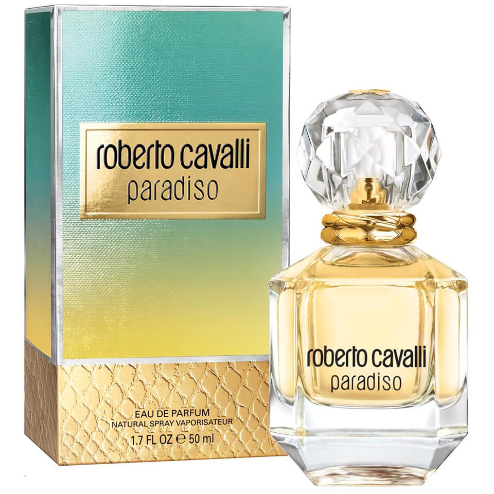 Frasco e caixa de perfume Roberto Cavalli Paradiso