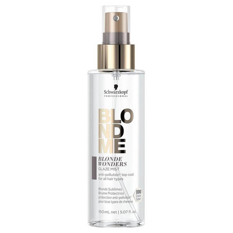 Spray para cabelo Schwarzkopf Blonde Wonders Glaze Mist em frasco transparente