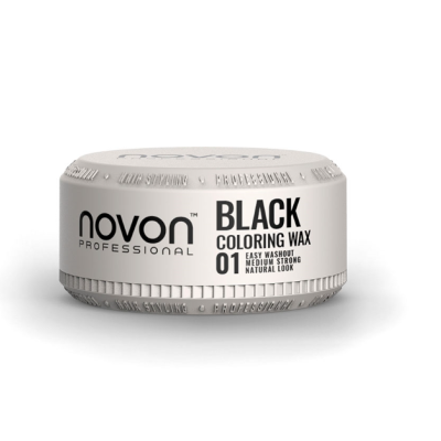 Cera de coloração capilar preta Novon Professional em embalagem redonda branca