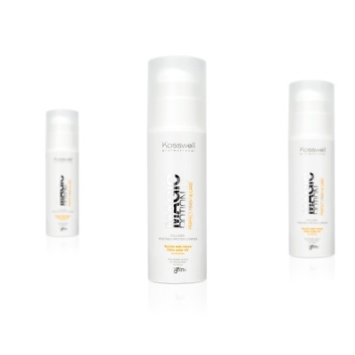 Frascos brancos de Kosswell Thermo Protection com tampa branca