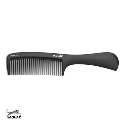 Pente preto JAGUAR com cabo ergonómico e dentes variados