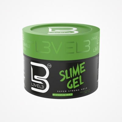 Frasco preto com tampa verde de gel para cabelo