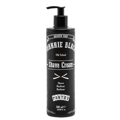 Frasco preto de Shave Cream Johnnie Black com doseador