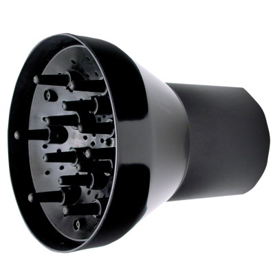 Difusor de cabelo preto de plástico com pontas