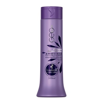 Frasco roxo de produto capilar Haskell de 300ml