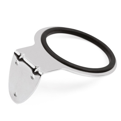 Suporte de metal cromado com revestimento preto emborrachado circular