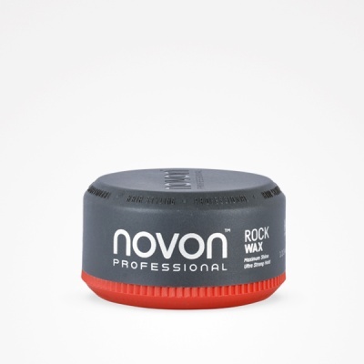 Pote de cera para cabelo Novon Professional Rock Wax preto e vermelho