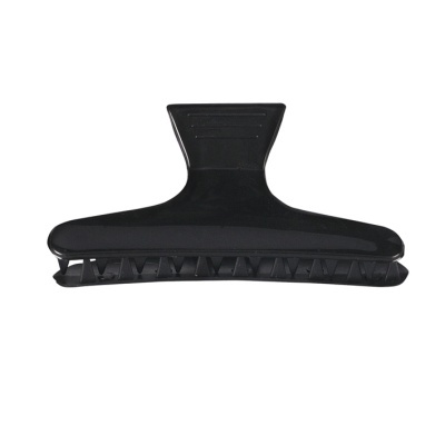 Presilha de cabelo preta em plástico com dentes espaçados