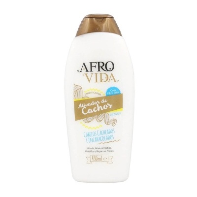 Frasco branco com tampa castanha do produto AFRO VIDA Ativador de Cachos 400 ml