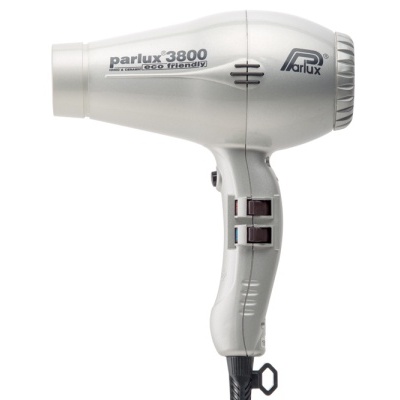 Secador de cabelo branco com texto 'parlux 3800' e 'PARLUX'