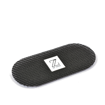 Patch adesivo oval preto texturizado com logótipo branco e texto 72 TILES