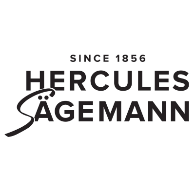 Logótipo da marca HERCULES SÄGEMANN em preto sobre fundo branco