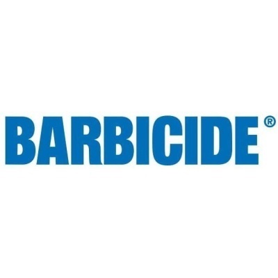 Logótipo azul da BARBICIDE em fundo branco