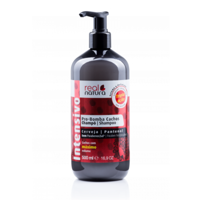 Frasco de champô Real Natura Pro-Bomba Cachos 500 ml