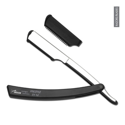 Navalha de barbear preta com capa protetora