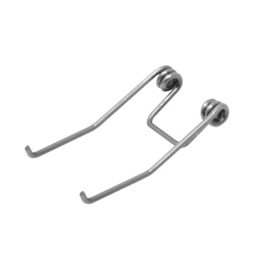 Suporte de metal prateado com molas e ganchos